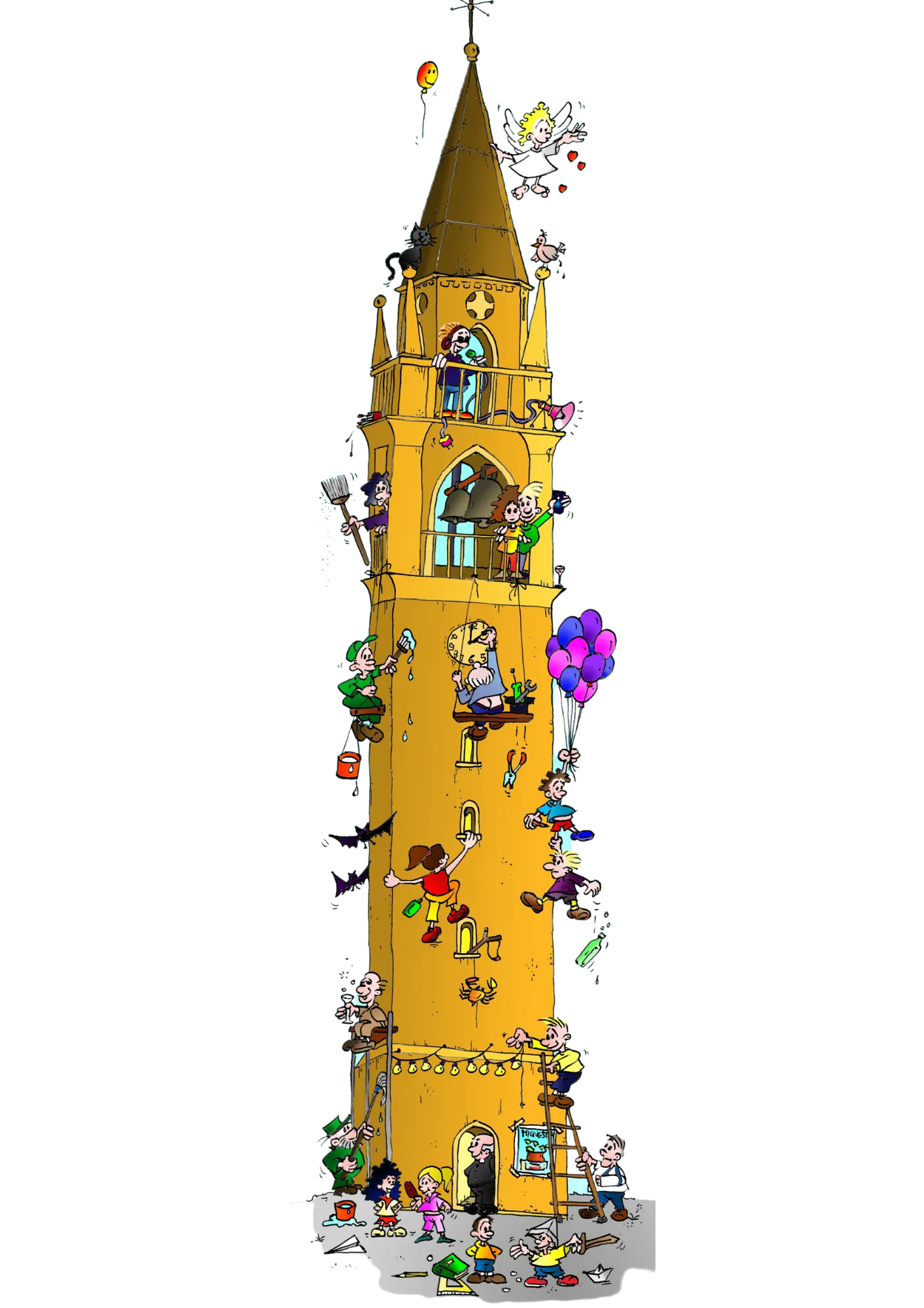 Immagine stilizzata del campanile di Passons